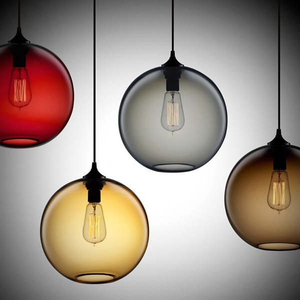 colored globe pendant lights