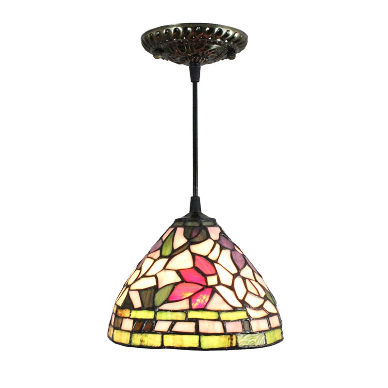 8inch European Pastoral Retro Style Pendant Light Colorful Flowers ...