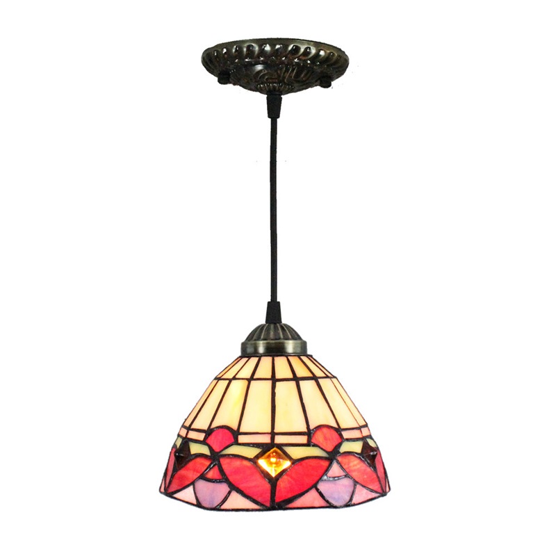 8inch European Pastoral Retro Style Pendant Light Colorful Pattern ...